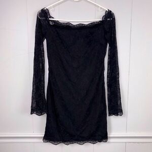 NWT Forever 21 Off Shoulder Bodycon Lace Floral Mini Dress Medium Whimsigoth